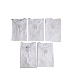 Hanes 5pk Boys Tagless Super Soft Lightweight Breathable White T-Shirts Medium